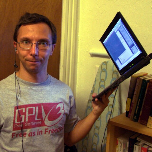 Bernie Innocenti with his trusty Lenovo X200s (Aug 2009)